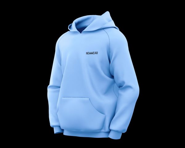 hoodie bleu de coté