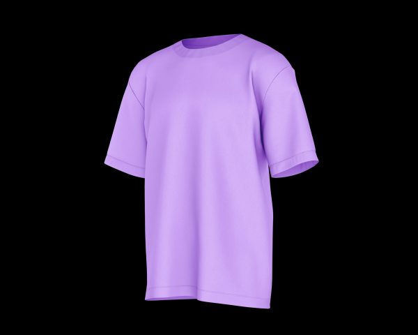 tee-shirt violet de coté