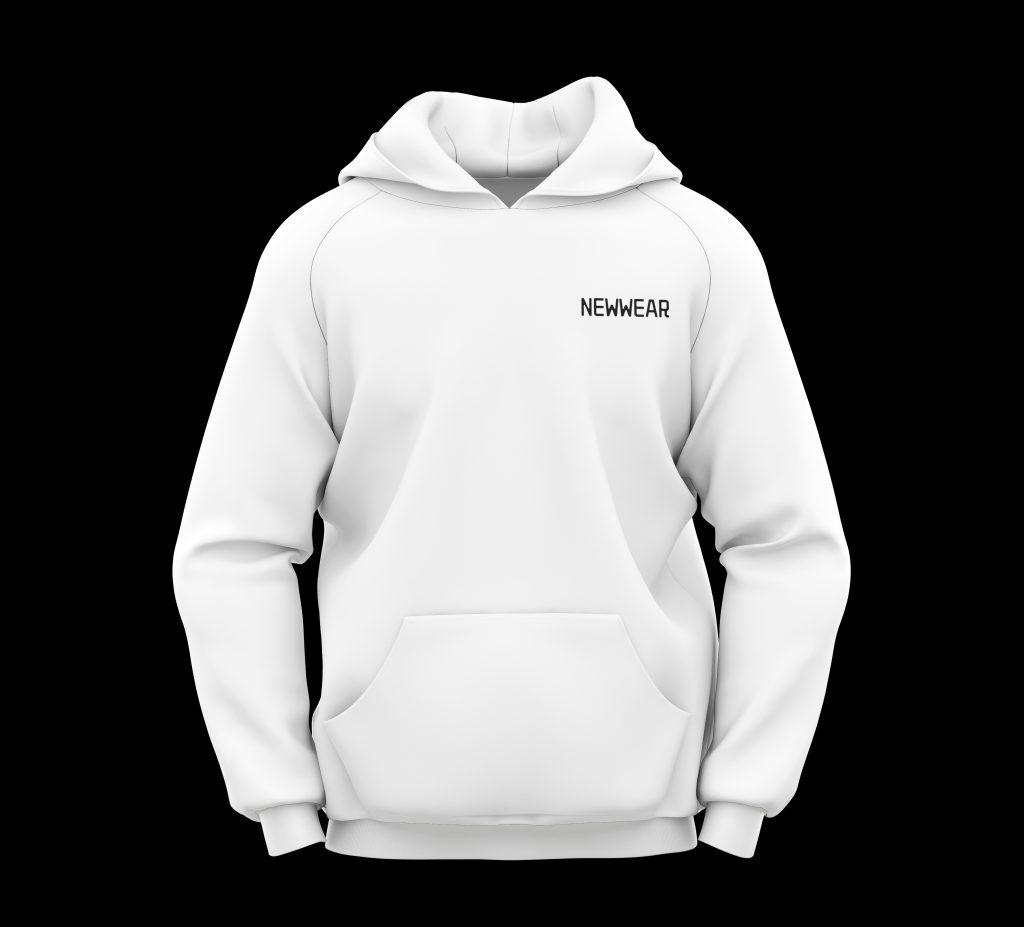 hoodie blanc de face